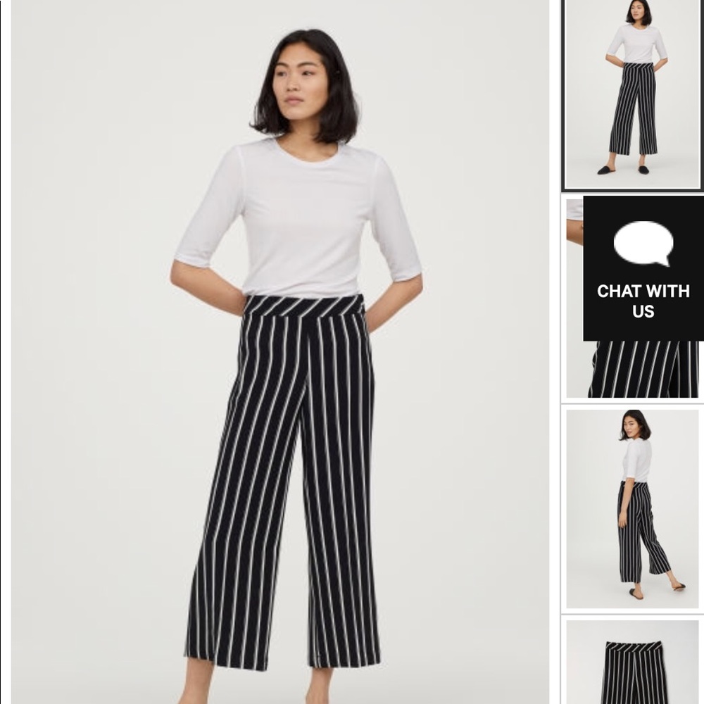Striped navy and white culottes from H&M